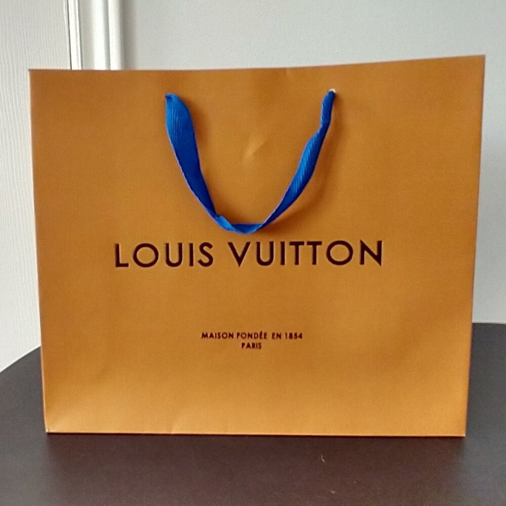 LV Louis Vuitton Orange Shopping Paper Bag Medium